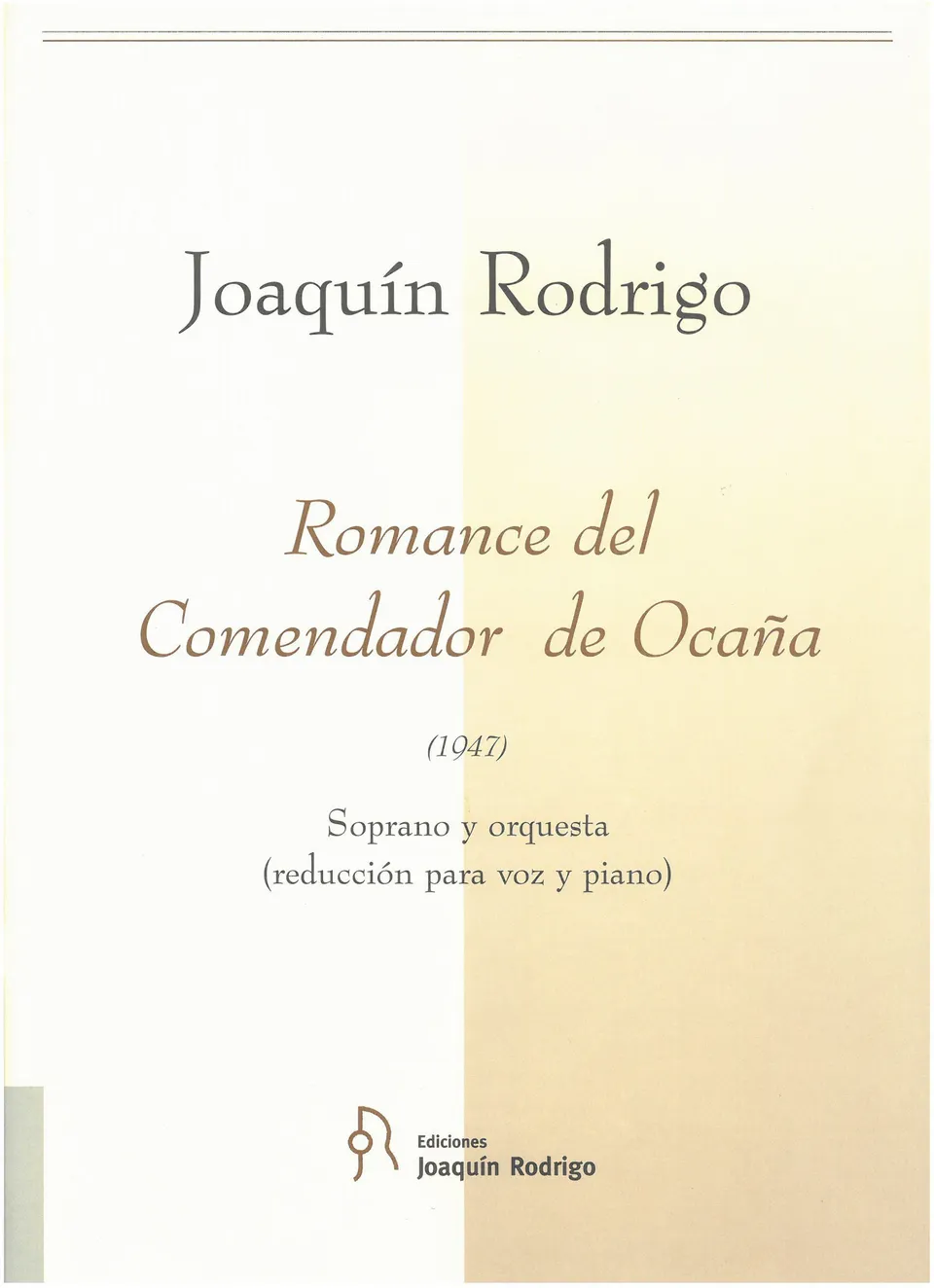 Ediciones Joaquín Rodrigo Romance comendador noty sopran