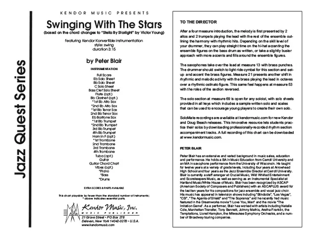 Kendor Music Swinging With The Stars partitura swing začátečníci