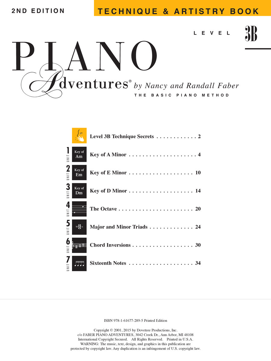 Faber Piano Adventures 3B Technique Artistry klavírní škola