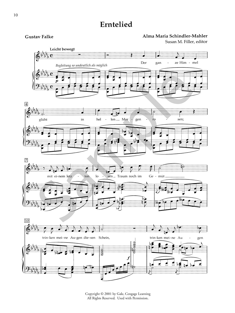 Hildegard Publishing Company Vier Lieder Alma Mahler noty pro zpěv a klavír