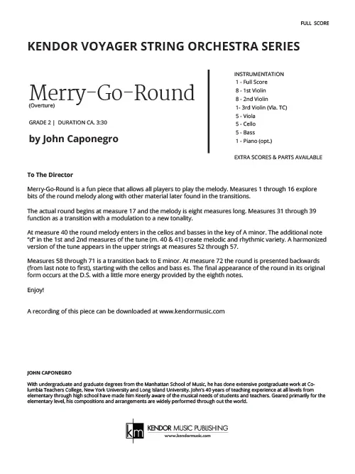 Kendor Music Merry-Go-Round noty Full Score pro mladé