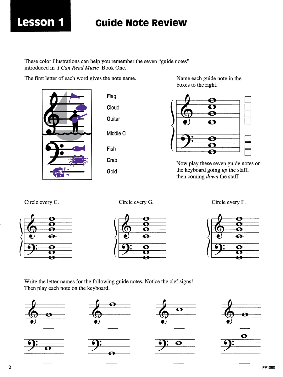 Faber I Can Read Music Book 2 cvičení čtení not