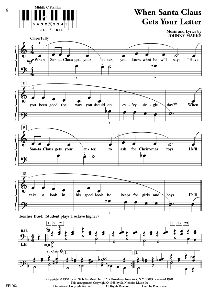 Faber PlayTime Piano Christmas noty koledy pro začátečníky