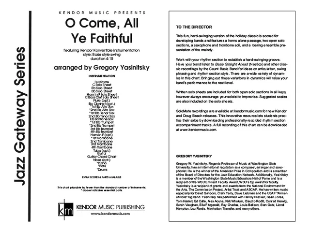 Kendor Music O Come, All Ye Faithful partitura pro big band 9–17