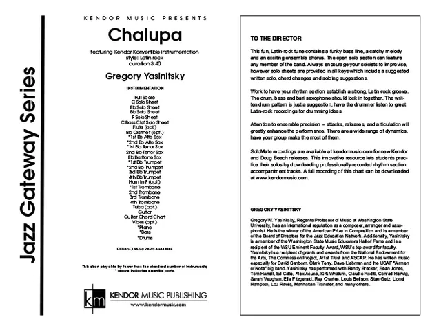 Kendor Music Chalupa partitura full score latin rock 3:40