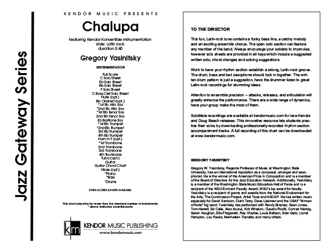 Kendor Music Chalupa partitura full score latin rock 3:40