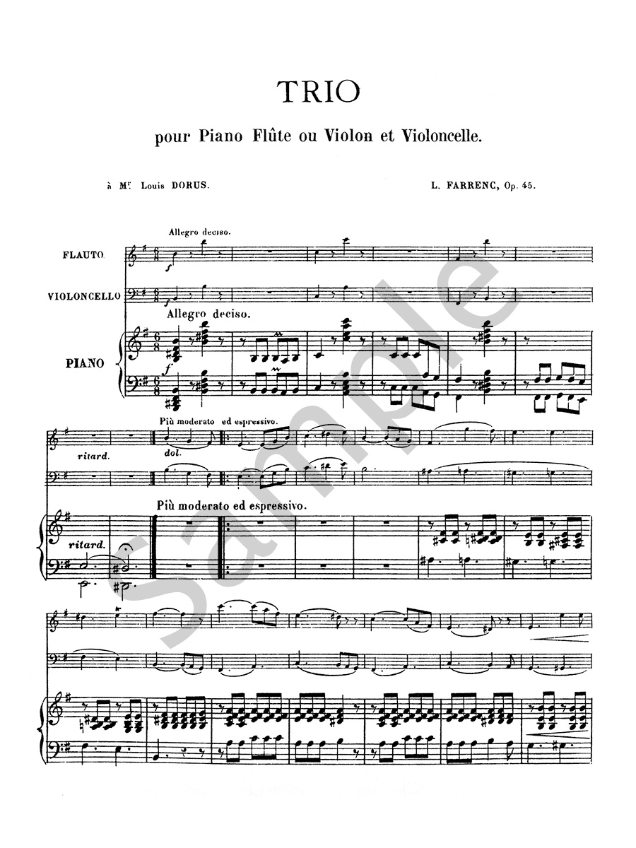 Hildegard Publishing Trio Op. 45 Farrenc noty partitura hlasy