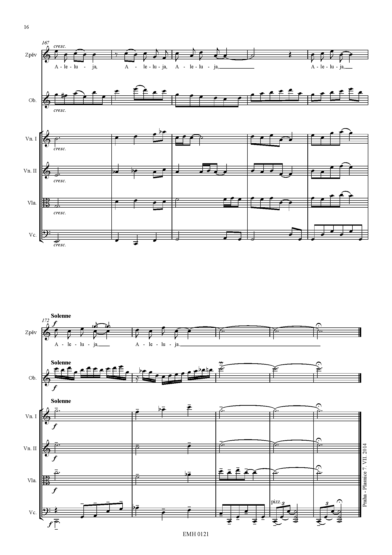Editio Musica Humana Evangelium sv. Matouše noty hlas hoboj kvartet