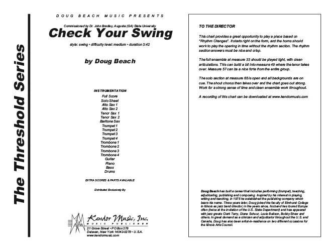 Kendor Music Check Your Swing partitura Full Score swing