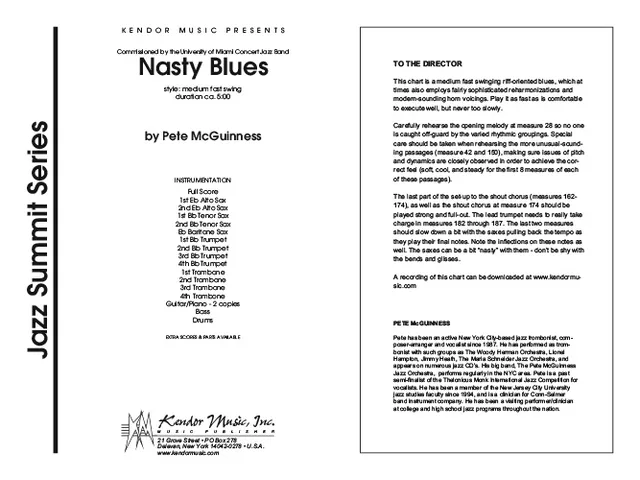 Kendor Music Nasty Blues partitura Full Score blues