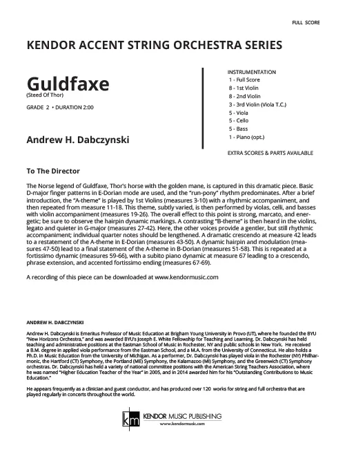 Kendor Music Guldfaxe partitura Full Score pro smyčce 2:00