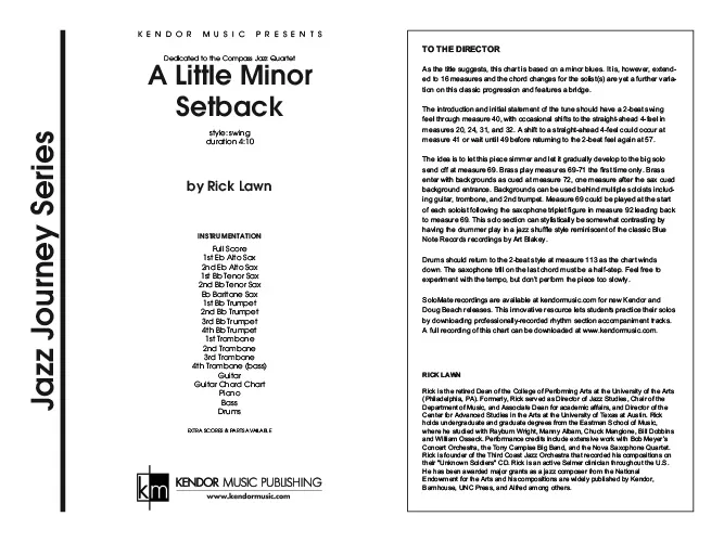Kendor Music A Little Minor Setback partitura Full Score swing