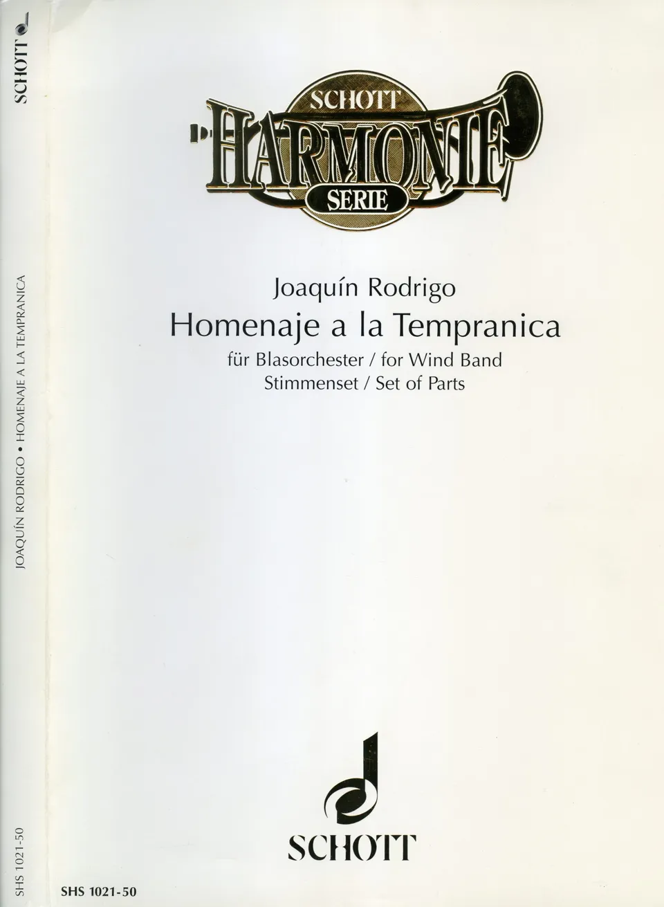 Ediciones Joaquín Rodrigo Homenaje a La Tempranica partitura a hlasy