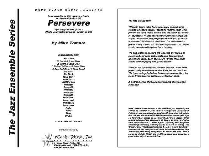 Kendor Music Persevere Full Score partitura pro jazz