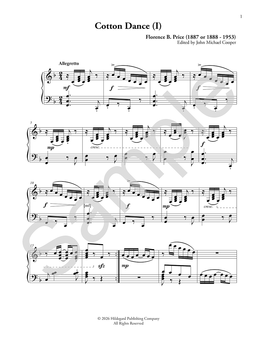 Hildegard Three Cotton Dances Price noty pro klavír solo download