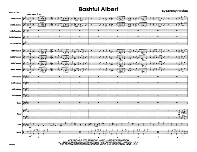 Kendor Music Bashful Albert partitura pro jazz band light swing