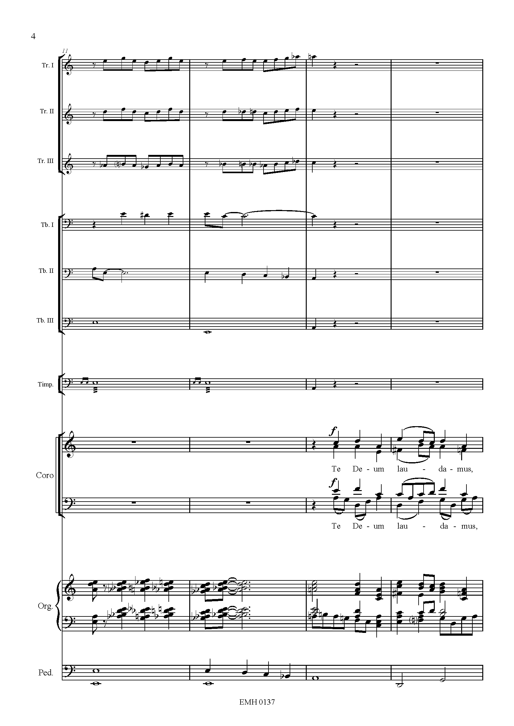 Editio Musica Humana Te Deum partitura pro sbor žestě varhany 70 stran