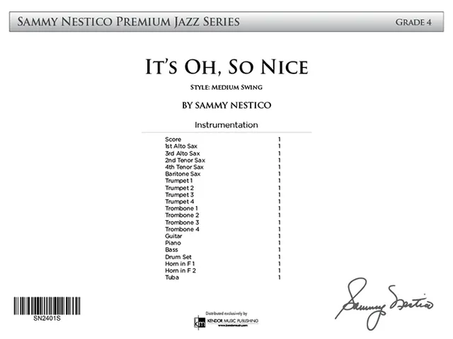 Kendor Music It’s Oh So Nice Full Score swing partitura