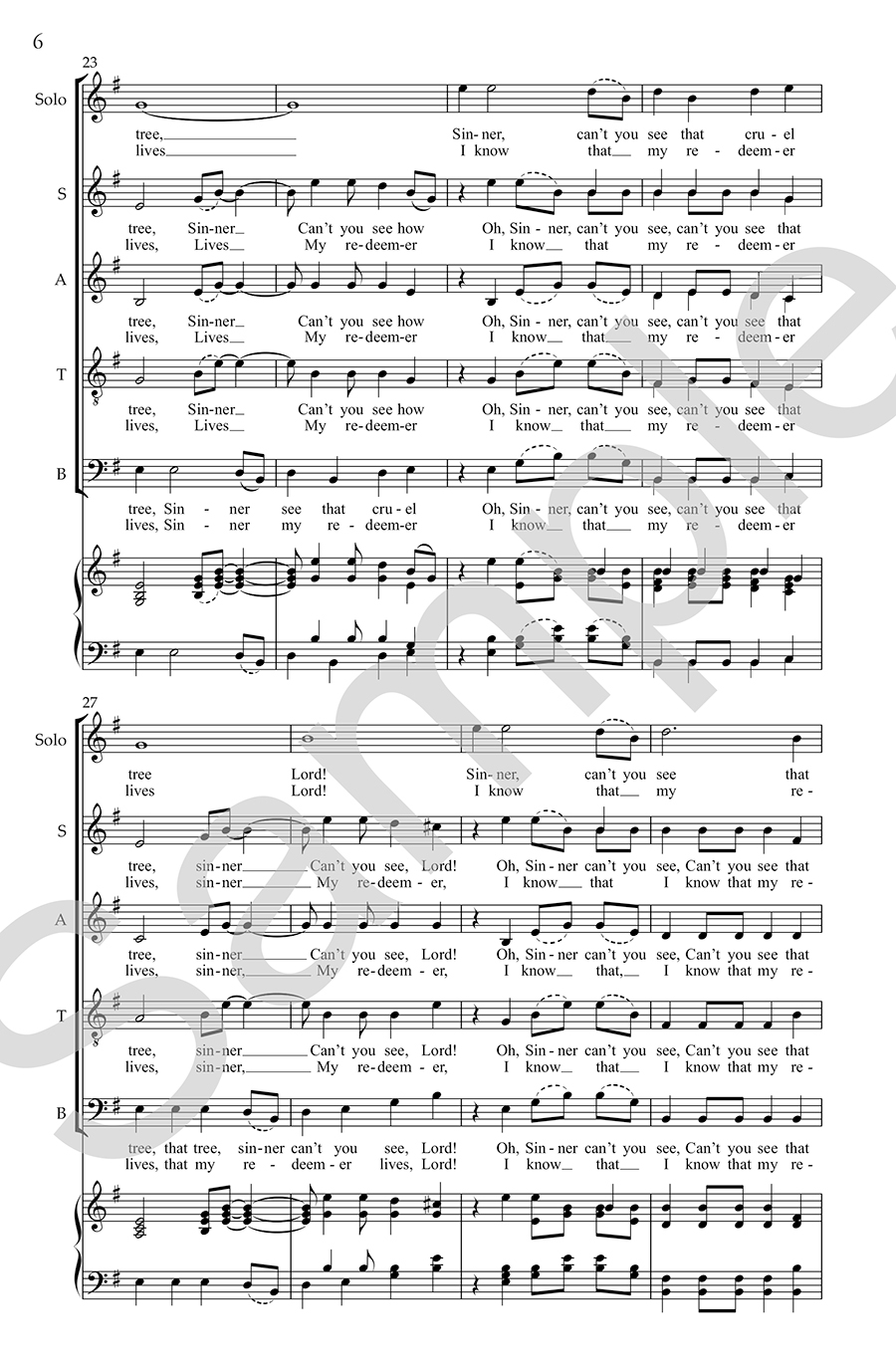 Hildegard Sinner Please Don’t Let This Harvest Pass noty SATB sbor