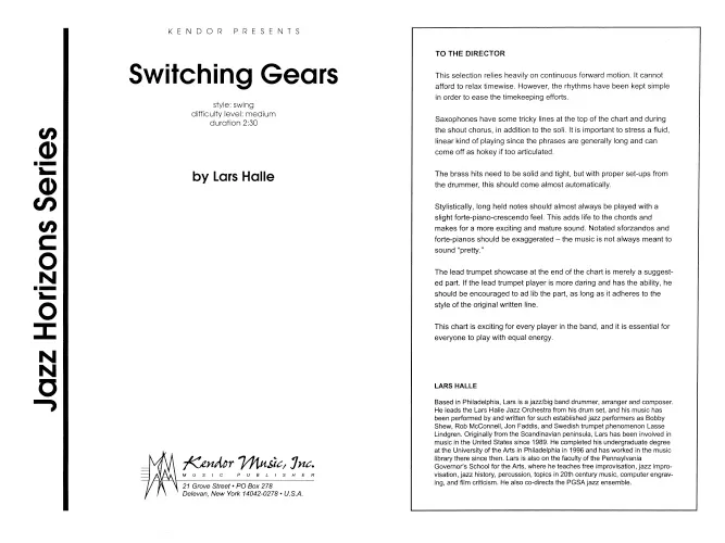 Kendor Music Switching Gears noty full score swing