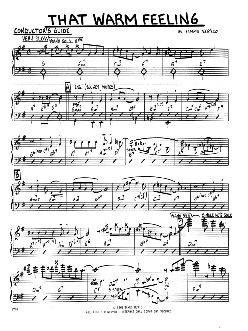 Kendor Music That Warm Feeling partitura condensed score balada