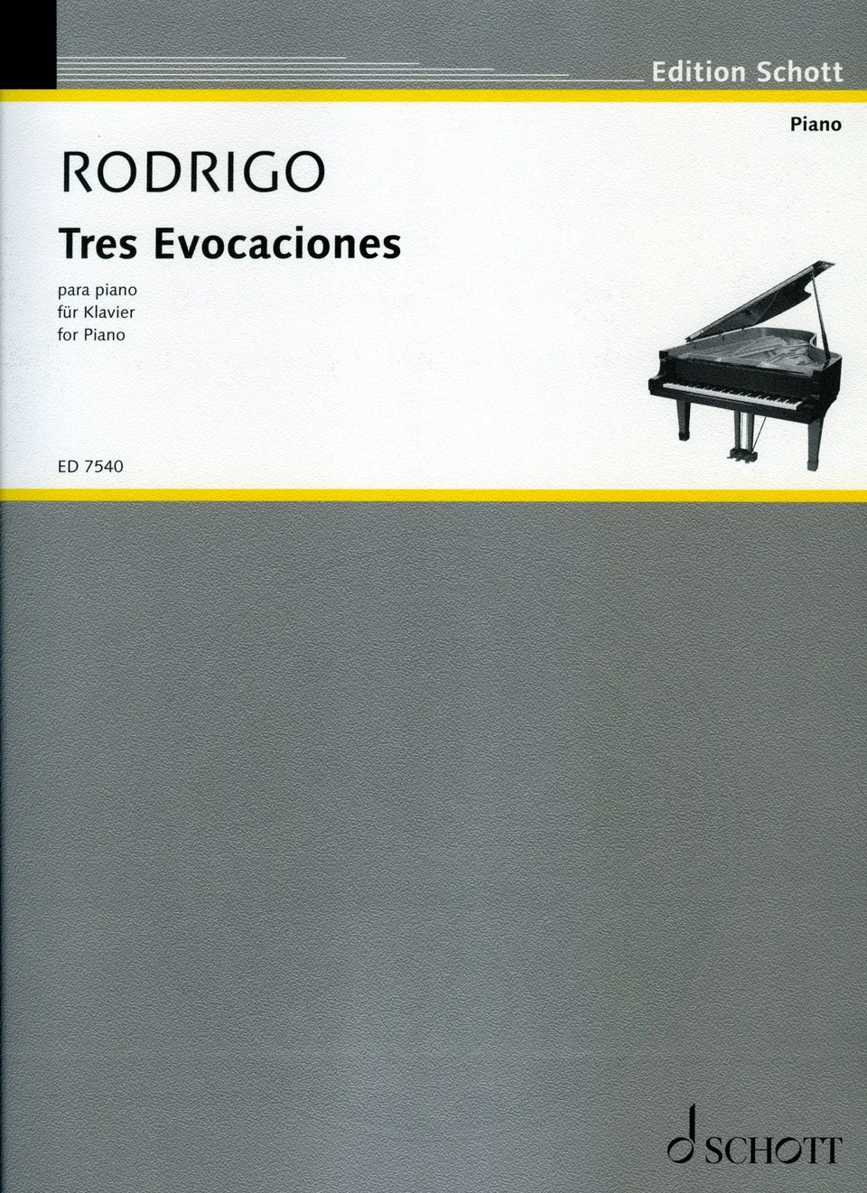 Ediciones Joaquín Rodrigo Tres evocaciones noty klavír