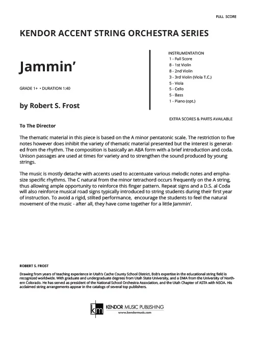 Kendor Music Jammin’ partitura full score a moll