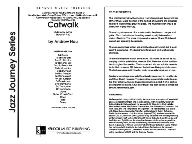 Kendor Music Catwalk partitura pro big band easy swing