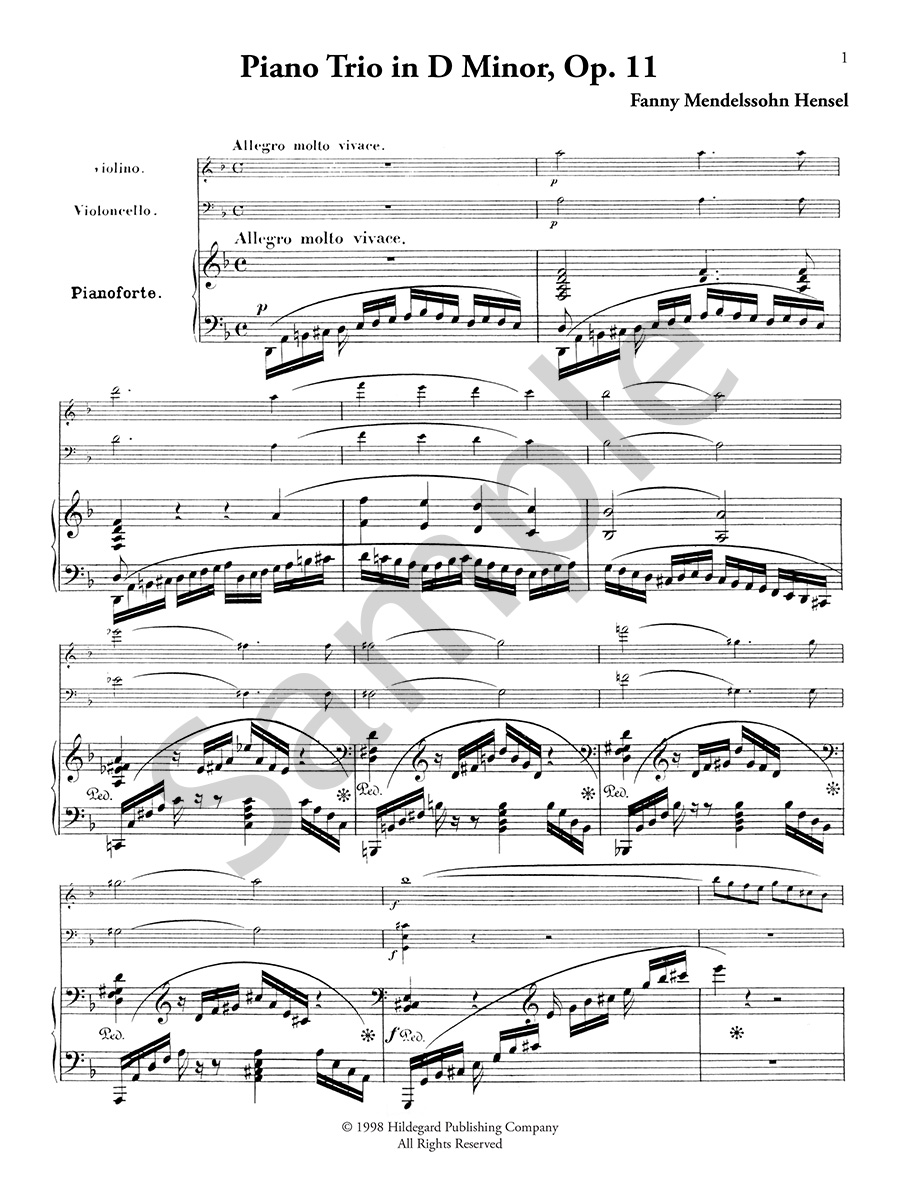 Hildegard Publishing Piano Trio d moll noty housle violoncello klavír