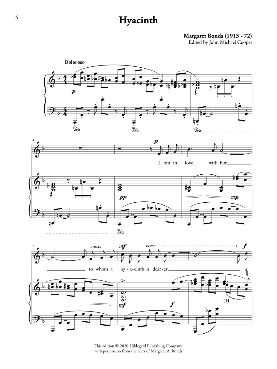 Hildegard Bonds Six Songs Millay noty pro vysoký hlas