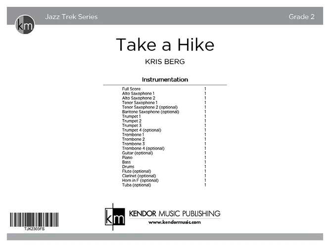 Kendor Music Take a Hike partitura pro jazz band
