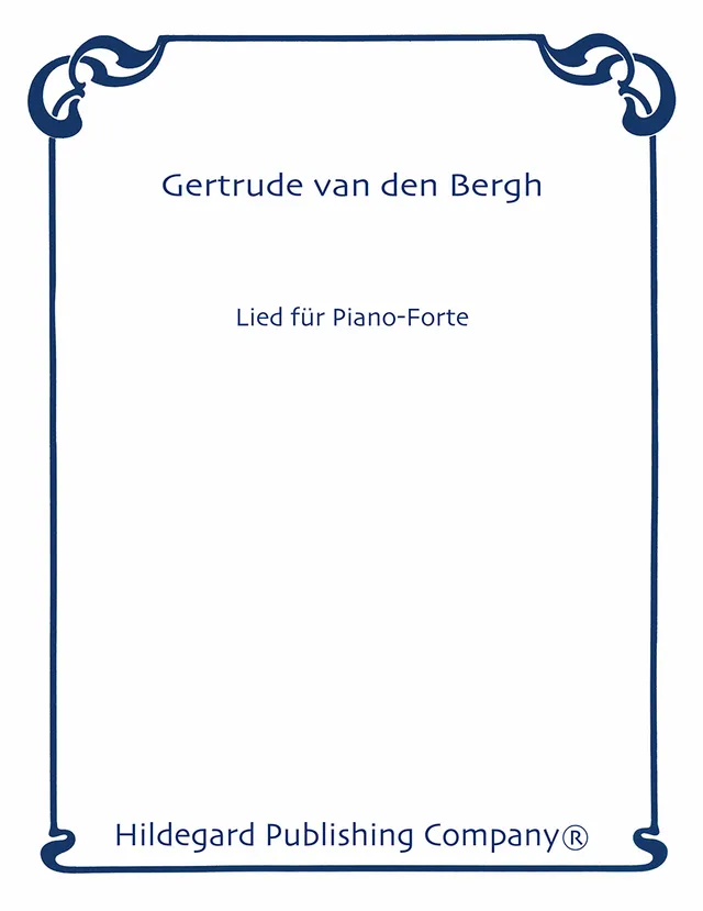 Hildegard Publishing Lied for Piano Forte noty van den Bergh