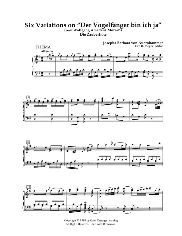 Hildegard Publishing Six Variations Auernhammer noty klavír
