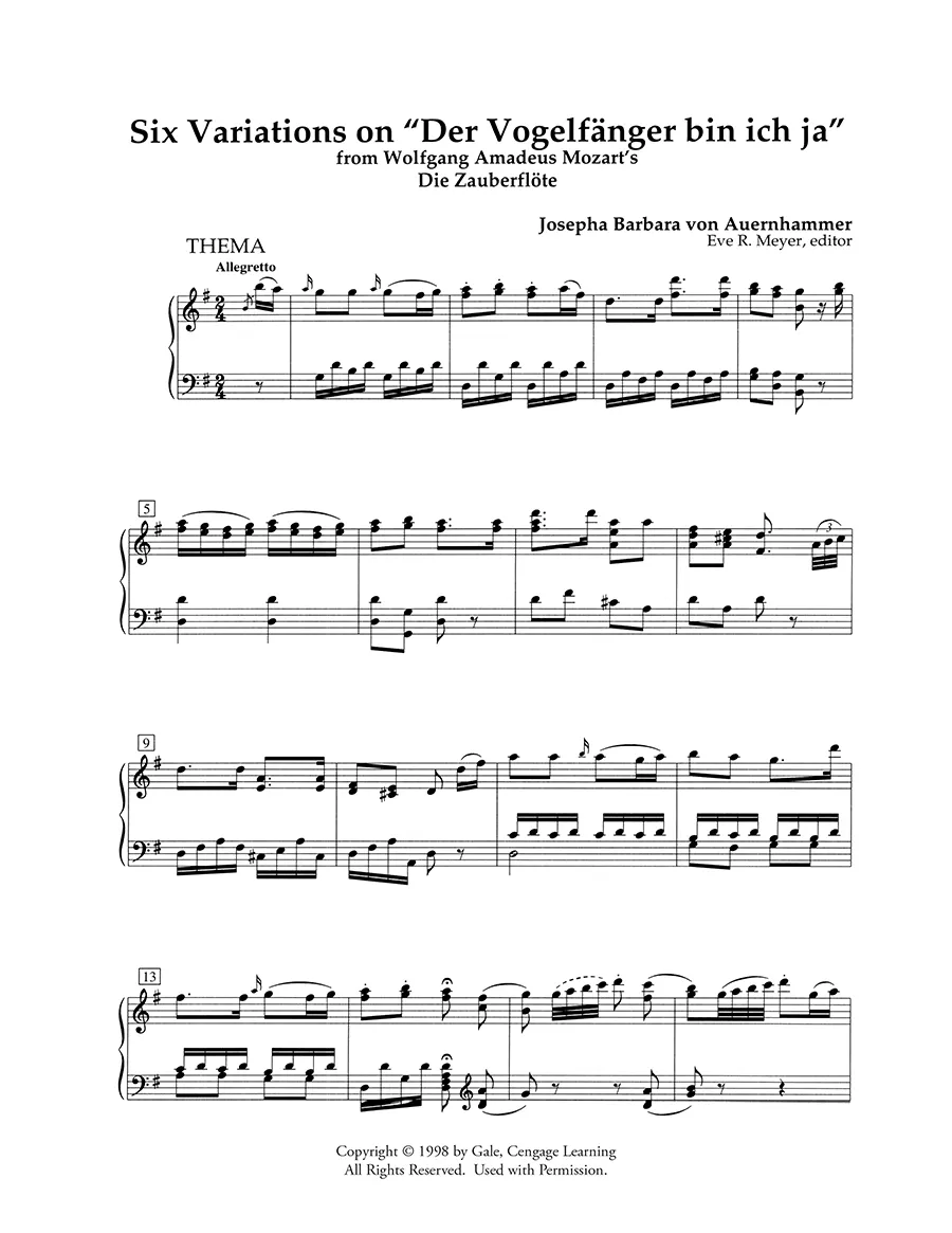 Hildegard Publishing Six Variations Auernhammer noty klavír