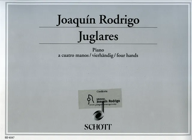 Ediciones Joaquín Rodrigo Juglares noty klavír 4 ruce