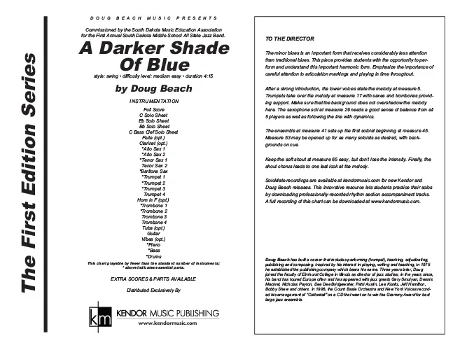 Kendor Music A Darker Shade Of Blue partitura swing blues