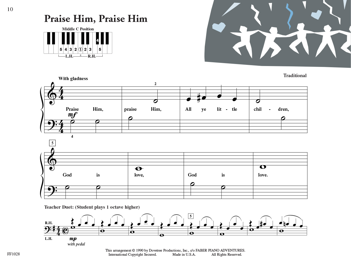 Faber Piano Adventures PreTime Piano Hymns noty začátečníci