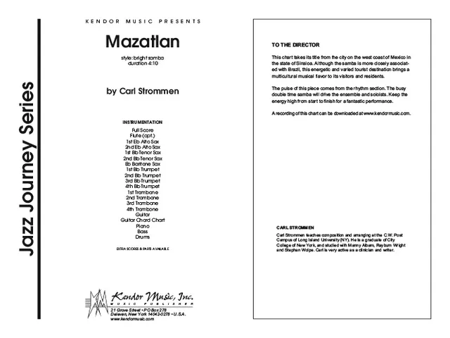 Kendor Music Mazatlan partitura Full Score samba