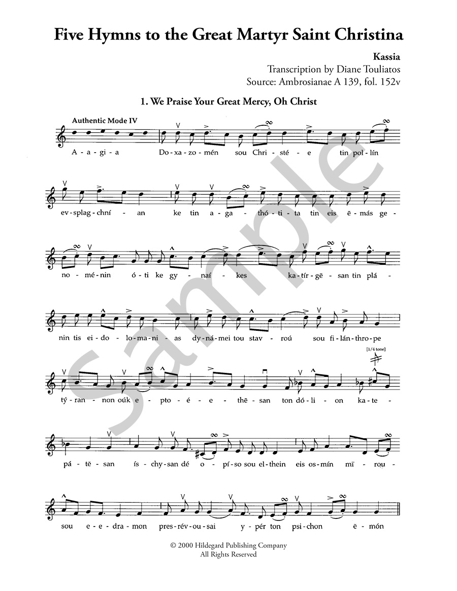 Hildegard Publishing Company Thirteen Hymns Kassia noty digitální