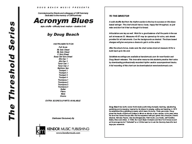 Kendor Music Acronym Blues partitura shuffle 3:40