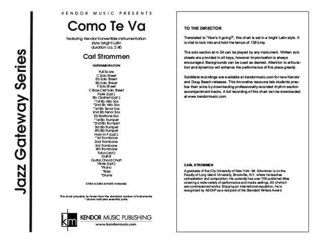 Kendor Music Como Te Va partitura bright latin