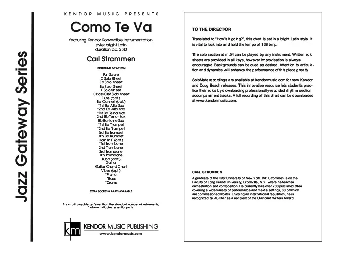 Kendor Music Como Te Va partitura bright latin