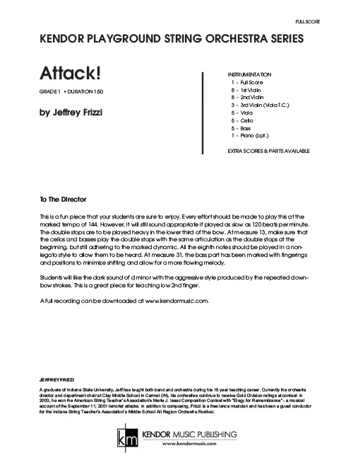 Kendor Music Attack! partitura pro orchestr D moll