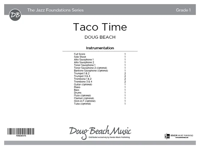 Kendor Music Taco Time partitura Full Score latin