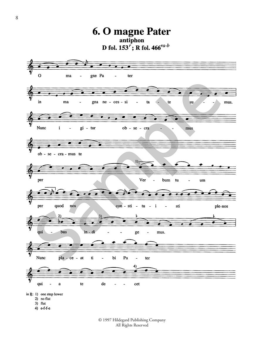 Hildegard Publishing Volume I Chants Trinity Hildegard von Bingen noty
