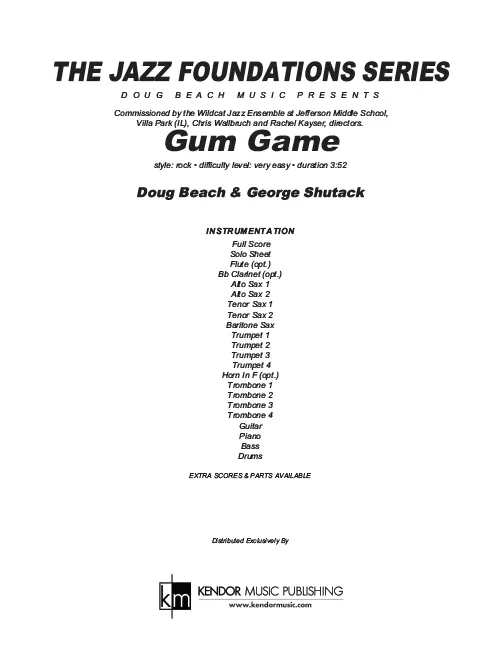 Kendor Music Gum Game partitura pro big band rock