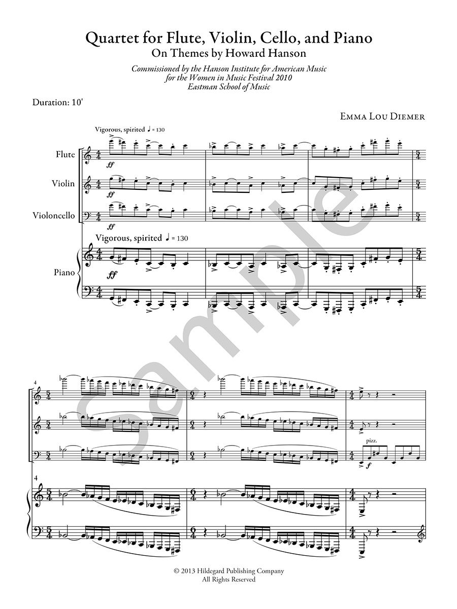 Hildegard Quartet Diemer partitura a party kvartetu digitální