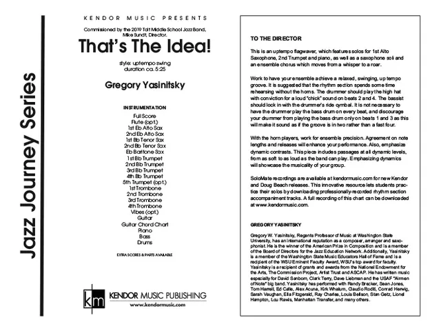 Kendor Music That’s The Idea! partitura Full Score swing