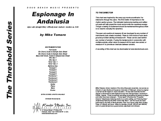 Kendor Music Espionage In Andalusia partitura full score latin
