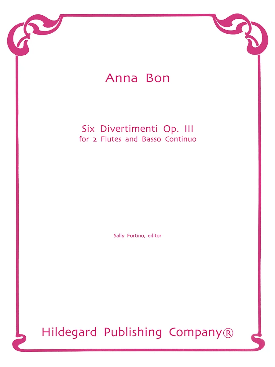 Hildegard Publishing Six Divertimenti Op. III Anna Bon noty flétny